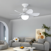 Ventilador de Teto Moderno 6 Pás com Luz LED Silencioso e Controle Remoto – Design Elegante para Quartos e Salas