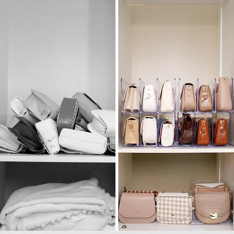 Organizador De Acrílico Com Divisórias Para Bolsas Organizador De Acrílico Com Divisórias Para Bolsas LightHousi 