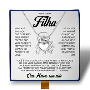 Para Minha Filha - Colar Coração Pérola Banhado a Ouro 18k