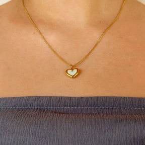 Para Minha Filha - Colar Coração Pérola Banhado a Ouro 18k