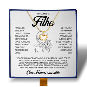 Para Minha Filha - Colar Coração Pérola Banhado a Ouro 18k