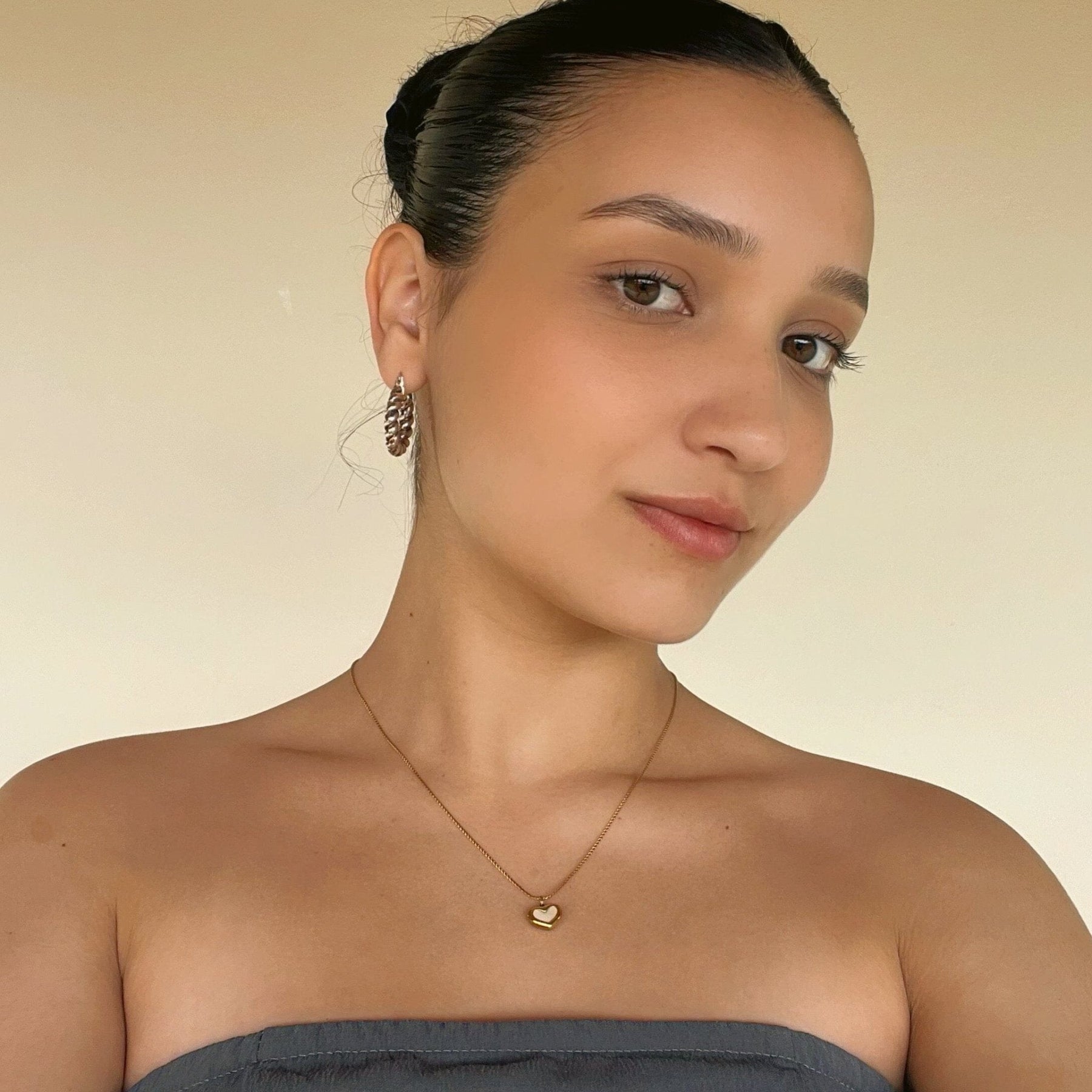 Para Minha Filha - Colar Coração Pérola Banhado a Ouro 18k