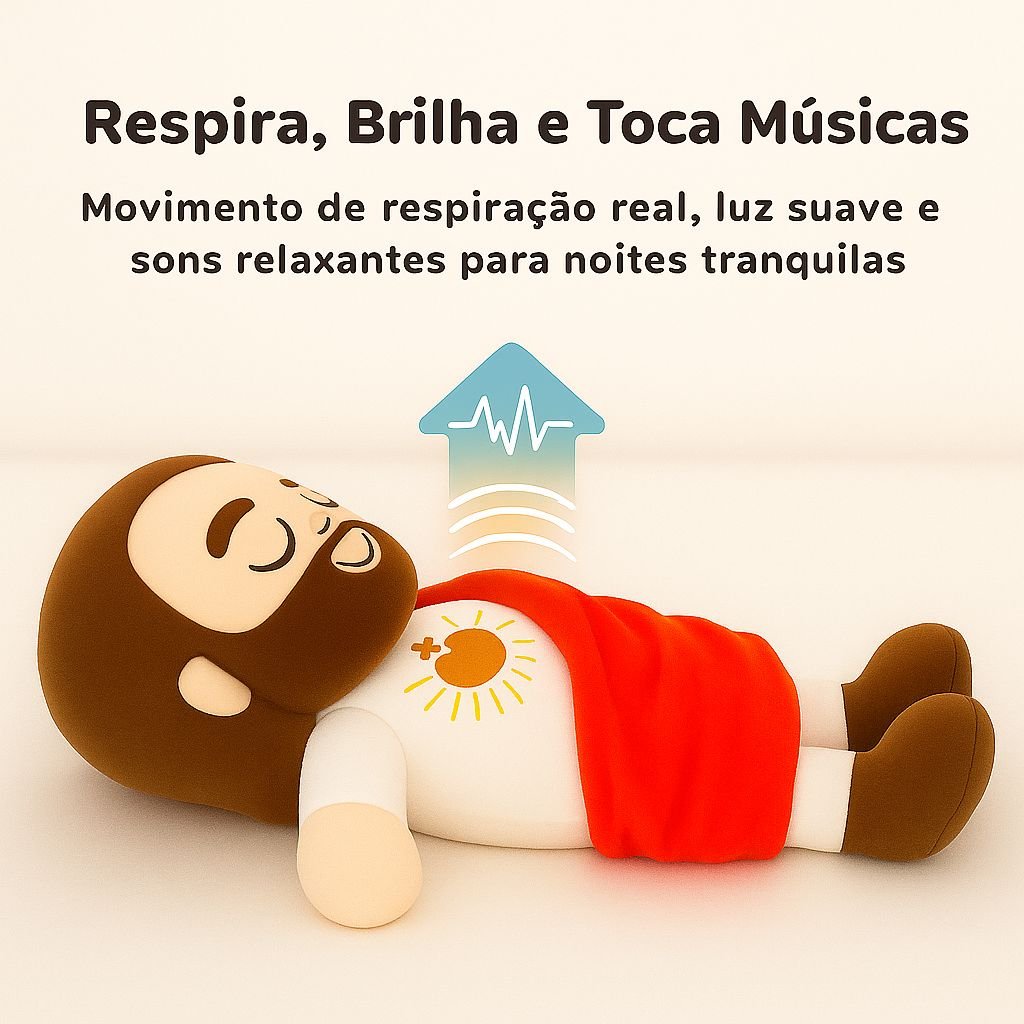 Pelúcia Menino Jesus que Respira e Acalma a Alma