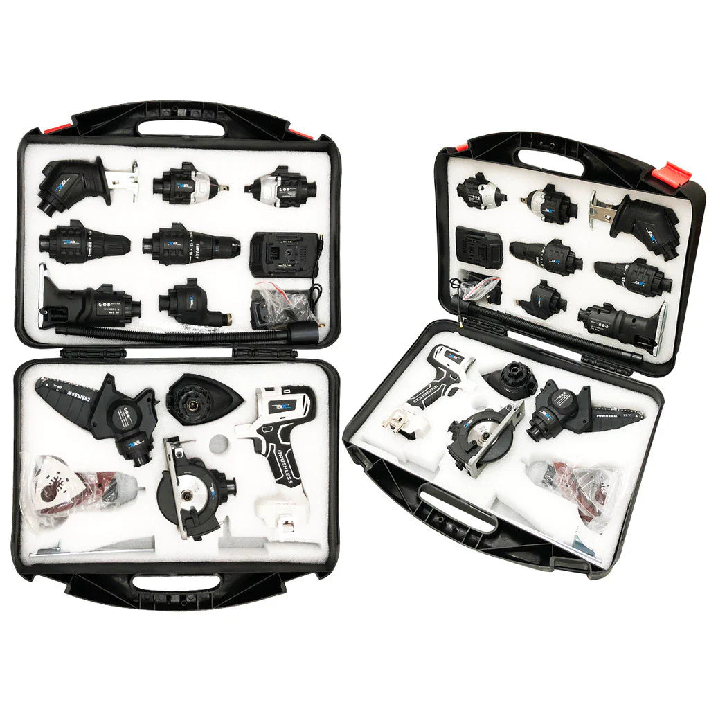 Kit 10 em 1 Parafusadeira Furadeira Lixadeira Serra Martelete Elétrico Espatulas + 2 Brindes Exclusivos