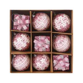 Kit 9 Peças Bolas De Natal 8CM