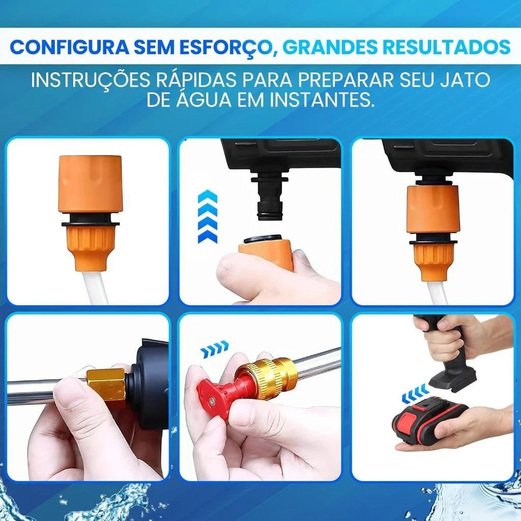 Lavajato 48V Pistola Lavadora Portátil De Alta Pressão Recarregável Carros e Jardins Pistola Residencial Bivolt