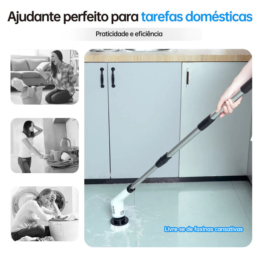 Escova Elétrica Recarregável 9 Em 1 Limpeza - Azzary