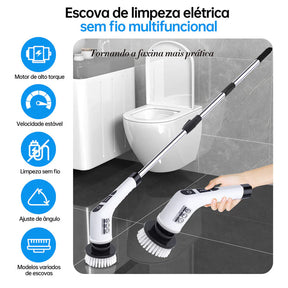 Escova Elétrica Recarregável 9 Em 1 Limpeza - Azzary