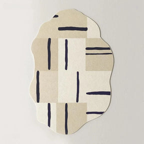 Tapete Irregular Antiderrapante para Sala e Quarto com Design Moderno