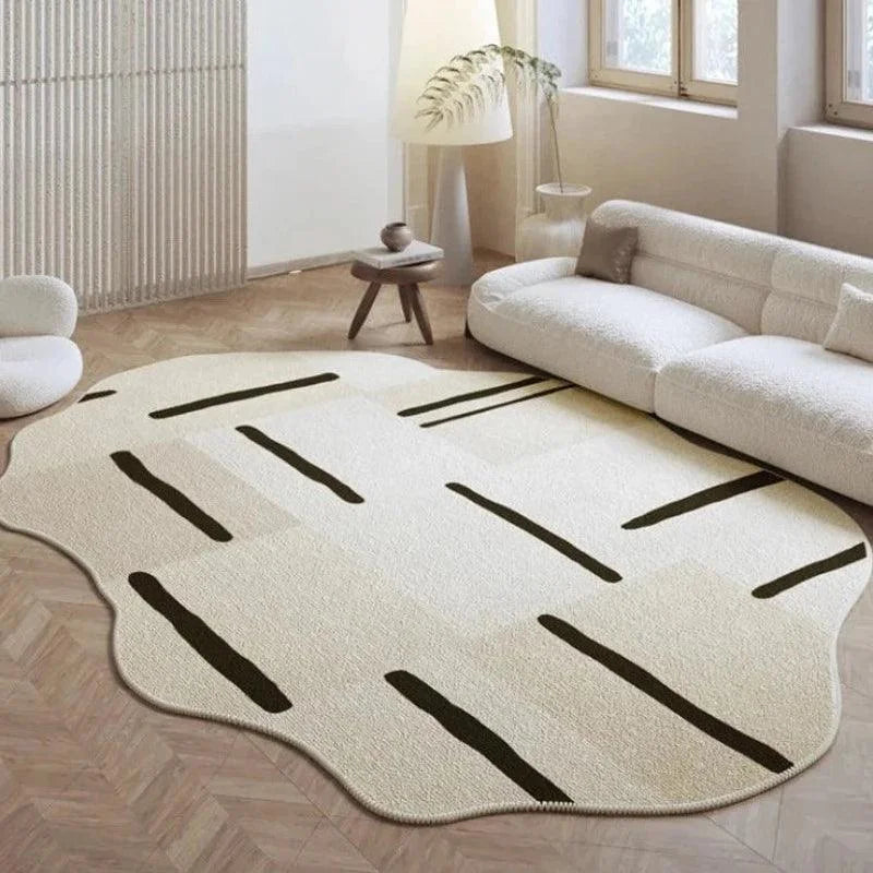 Tapete Irregular Antiderrapante para Sala e Quarto com Design Moderno