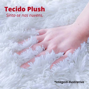 Tapete Redondo Liso Soft Felpudo Branco