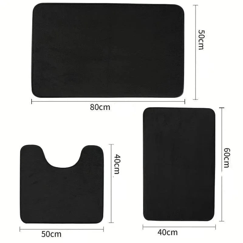 Tapetes Premium de Banheiro de Veludo Antiderrapante com Forro Espumado