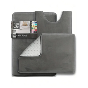 Tapetes Premium de Banheiro de Veludo Antiderrapante com Forro Espumado