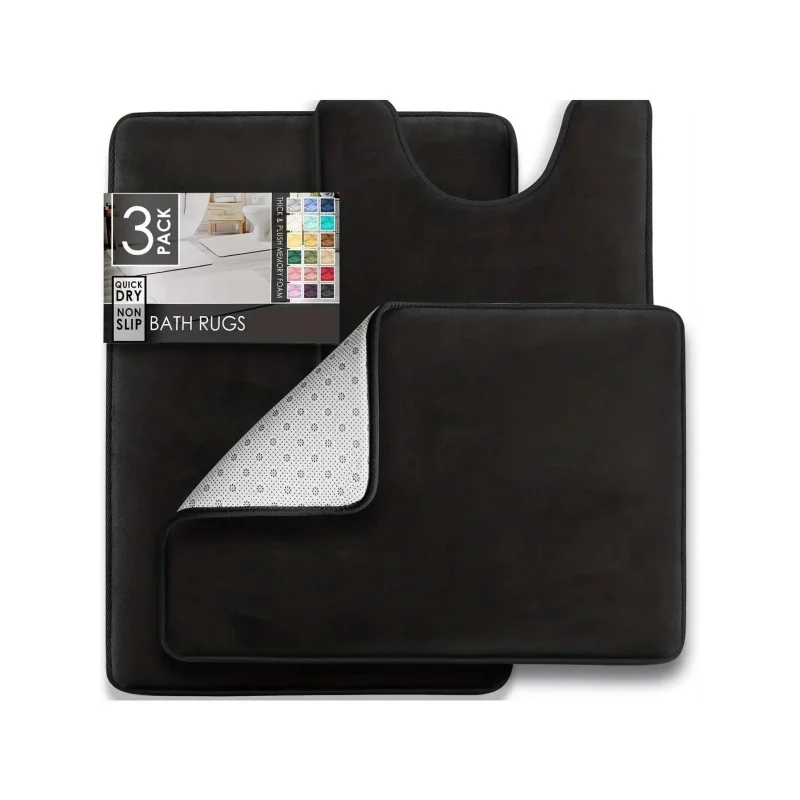 Tapetes Premium de Banheiro de Veludo Antiderrapante com Forro Espumado