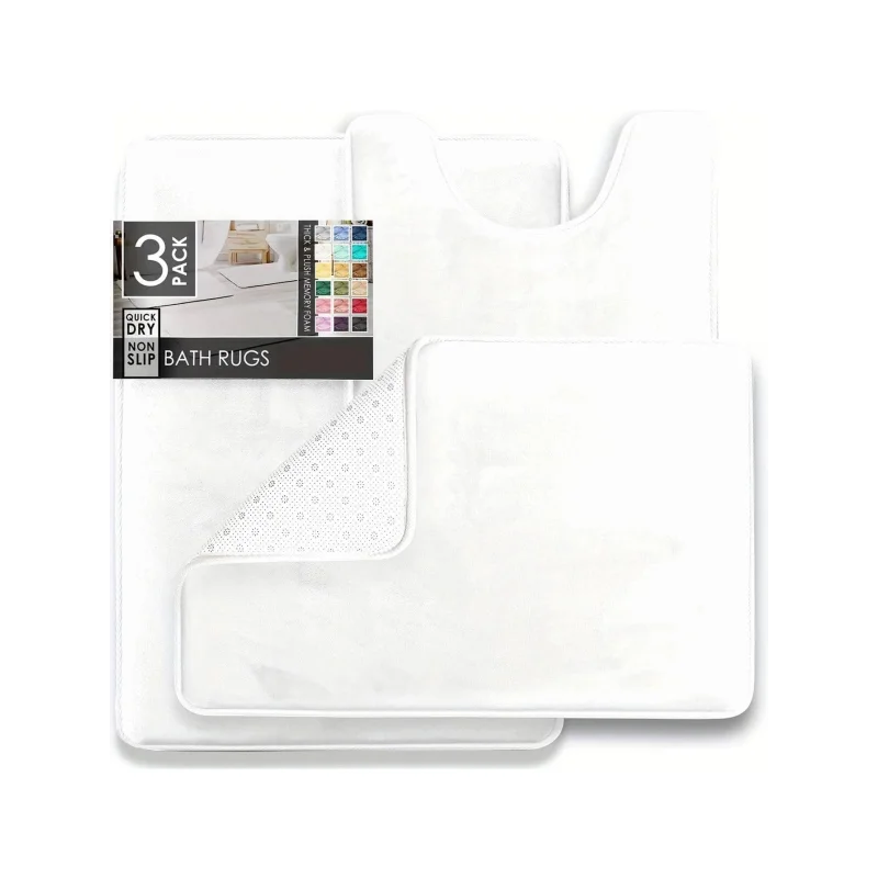 Tapetes Premium de Banheiro de Veludo Antiderrapante com Forro Espumado