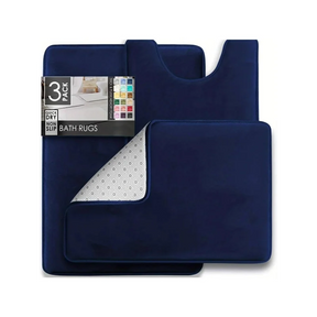 Tapetes Premium de Banheiro de Veludo Antiderrapante com Forro Espumado