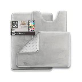 Tapetes Premium de Banheiro de Veludo Antiderrapante com Forro Espumado