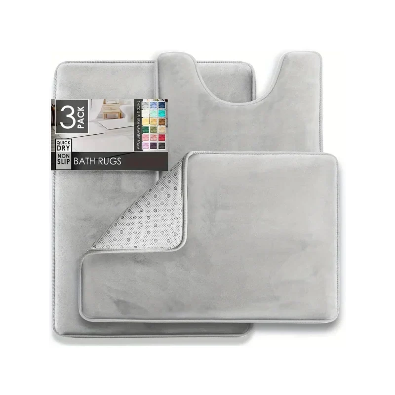 Tapetes Premium de Banheiro de Veludo Antiderrapante com Forro Espumado